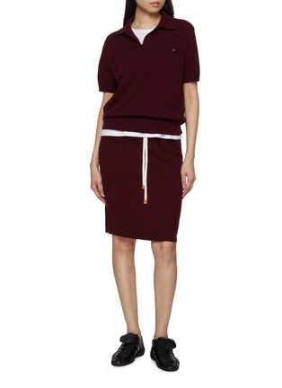 模特儿示范图 - 点击放大 - EDITION - Short Sleeve Wool Cashmere Knit Sweater