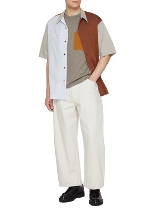 模特儿示范图 - 点击放大 - TOMORROWLAND - Kamikaze Contrast Pocket Cotton T-shirt