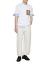 模特儿示范图 - 点击放大 - TOMORROWLAND - Kamikaze Contrast Paisley Pocket Cotton T-shirt