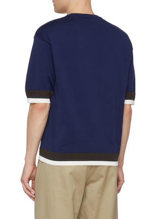 背面 - 点击放大 - TOMORROWLAND - Crewneck Cotton Blend Knit T-Shirt