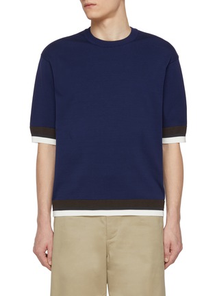 首图 - 点击放大 - TOMORROWLAND - Crewneck Cotton Blend Knit T-Shirt