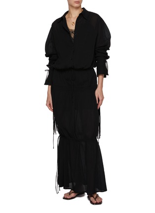 模特儿示范图 - 点击放大 - TOTEME - Drawstring Maxi Skirt