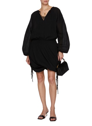 模特儿示范图 - 点击放大 - TOTEME - Drawstring Blouse Cotton Dress