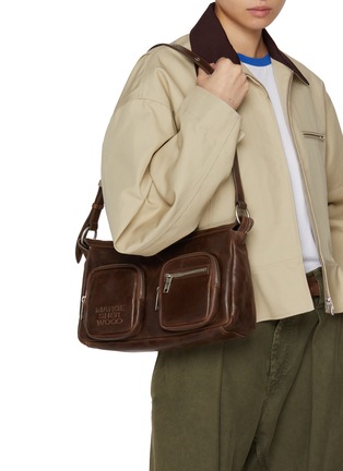 模特儿示范图 - 点击放大 - MARGESHERWOOD - Outpocket Leather Hobo Bag