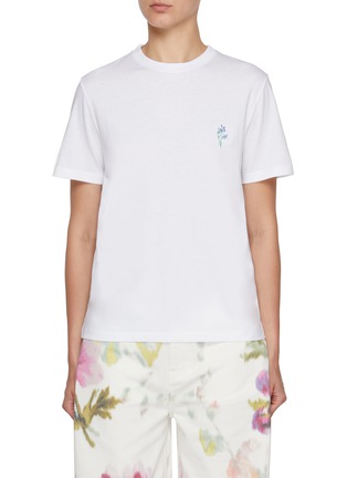 首图 - 点击放大 - LOEWE - Anagram Floral Embroidered Cotton T-shirt