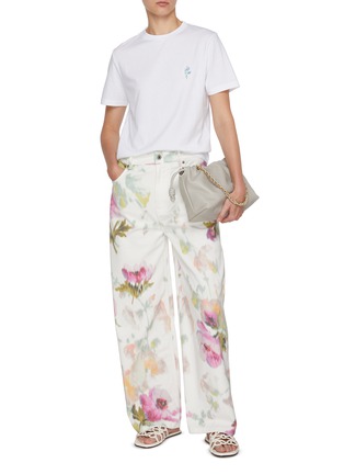 模特儿示范图 - 点击放大 - LOEWE - Anagram Floral Embroidered Cotton T-shirt