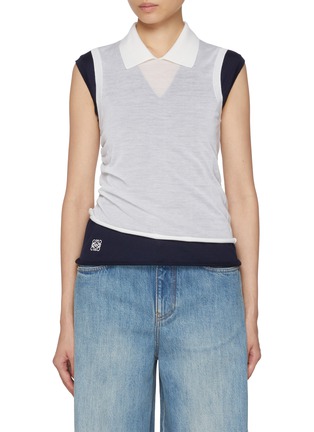 首图 - 点击放大 - LOEWE - Draped Layered Cashmere Top