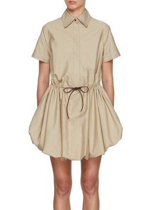 首图 - 点击放大 - LOEWE - Bubble Hem Drawstring Cotton Silk Shirt Dress