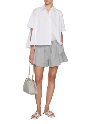模特儿示范图 - 点击放大 - LOEWE - Flared Drawstring Cotton Skirt
