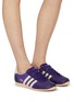 模特儿示范图 - 点击放大 - ADIDAS - 女款 JAPAN 皮革系带运动鞋