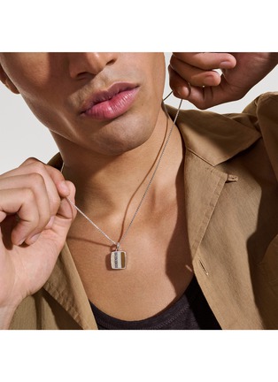  - JOHN HARDY - Carved Chain Sterling Silver Tiger's Eye Pyrite Pearl Necklace — Size 24