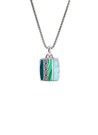 首图 - 点击放大 - JOHN HARDY - Carved Chain Sterling Silver Turquoise Malachite Chrysocolla Necklace — Size 22