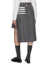 背面 - 点击放大 - THOM BROWNE - 非对称混羊毛半身裙