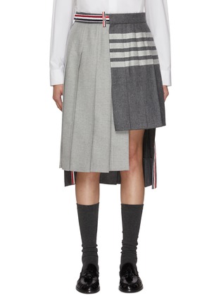 首图 - 点击放大 - THOM BROWNE - 非对称混羊毛半身裙
