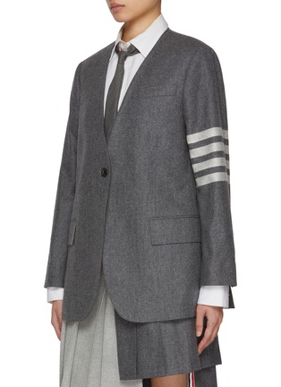 细节 - 点击放大 - THOM BROWNE - 非对称混羊毛西装外套