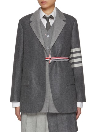 首图 - 点击放大 - THOM BROWNE - 非对称混羊毛西装外套