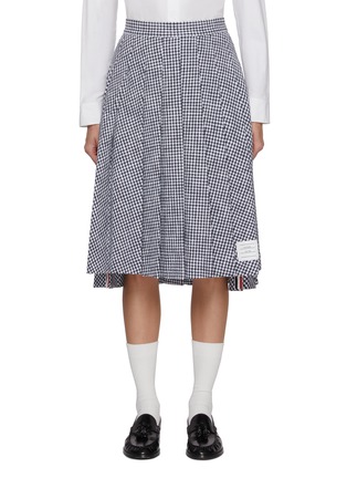 首图 - 点击放大 - THOM BROWNE - 不对称纯棉中长半身裙