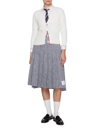 模特儿示范图 - 点击放大 - THOM BROWNE - 不对称纯棉中长半身裙