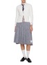 模特儿示范图 - 点击放大 - THOM BROWNE - 不对称纯棉中长半身裙