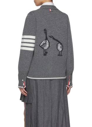 背面 - 点击放大 - THOM BROWNE - V 领羊绒针织开衫