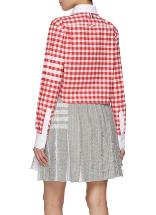 背面 - 点击放大 - THOM BROWNE - 四条纹纯棉格纹衬衫