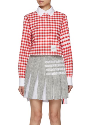 首图 - 点击放大 - THOM BROWNE - 四条纹纯棉格纹衬衫