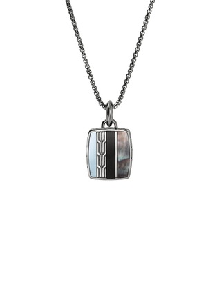 首图 - 点击放大 - JOHN HARDY - Carved Chain Sterling Silver Onyx Hematite Mother of Pearl Necklace — Size 22