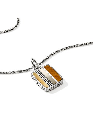 细节 - 点击放大 - JOHN HARDY - Carved Chain Sterling Silver Tiger's Eye Pyrite Mother of Pearl Necklace — Size 22