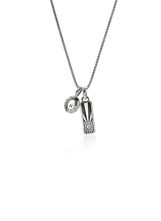 细节 - 点击放大 - JOHN HARDY - Modern Talismans 14K Gold Silver Tiger's Eye Pendant Necklace — Size 24