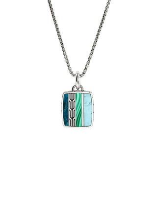 首图 - 点击放大 - JOHN HARDY - Carved Chain Sterling Silver Turquoise Malachite Chrysocolla Necklace — Size 24