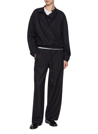 模特儿示范图 - 点击放大 - LE17SEPTEMBRE - Drawstring Wide Leg Wool Pants