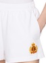  - SPORTY & RICH - NY Crest Embroidered Cotton Disco Shorts