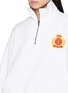  - SPORTY & RICH - NY Crest Embroidered Quarter Zip Cotton Sweatshirt