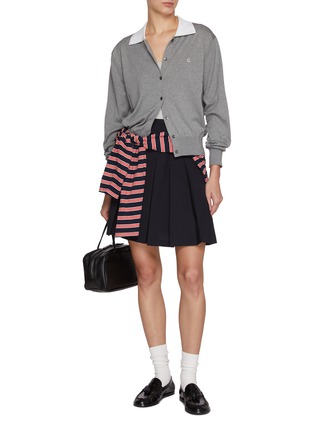 模特儿示范图 - 点击放大 - CLOVE - Point Collar Knit Cardigan