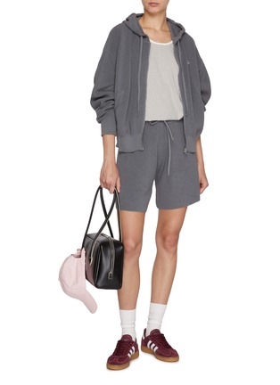 模特儿示范图 - 点击放大 - CLOVE - Zip Up Knit Hoodie