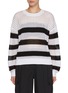 首图 - 点击放大 - CLOVE - Crochet Stripe Knit Sweater