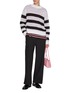 模特儿示范图 - 点击放大 - CLOVE - Crochet Stripe Knit Sweater