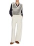 模特儿示范图 - 点击放大 - CLOVE - Stripe Crochet Knit Vest