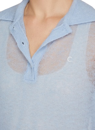  - CLOVE - Collared Sheer Knit Top