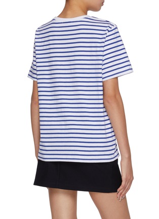 背面 - 点击放大 - CLOVE - Yacht Club Print Striped Cotton T-Shirt
