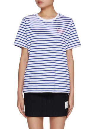 首图 - 点击放大 - CLOVE - Yacht Club Print Striped Cotton T-Shirt