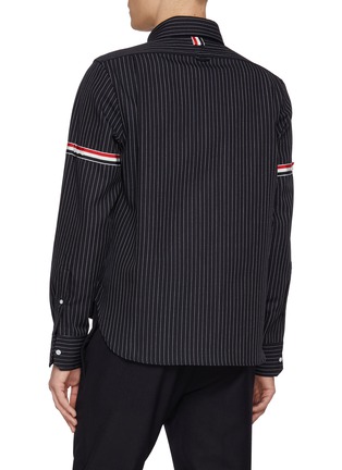 背面 - 点击放大 - THOM BROWNE - Pinstripe Round Collar Shirt