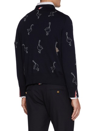 背面 - 点击放大 - THOM BROWNE - 小鹅提花针织衫