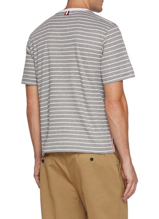 背面 - 点击放大 - THOM BROWNE - Striped Pocket T-shirt