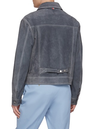 背面 - 点击放大 - THOM BROWNE - Contrast Stitching Suede Utility Jacket