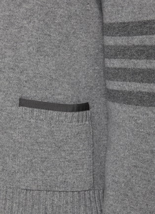  - THOM BROWNE - 四重条纹初剪羊毛开衫