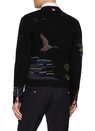 背面 - 点击放大 - THOM BROWNE - Geese Habitat Intarsia Wool Cardigan