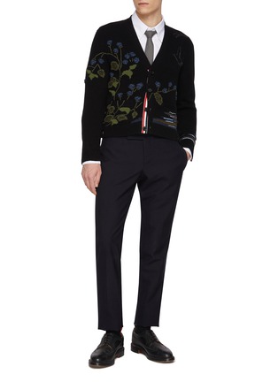 模特儿示范图 - 点击放大 - THOM BROWNE - Geese Habitat Intarsia Wool Cardigan