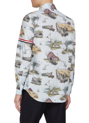 背面 - 点击放大 - THOM BROWNE - Scenic Geese Print Armband Cotton Shirt