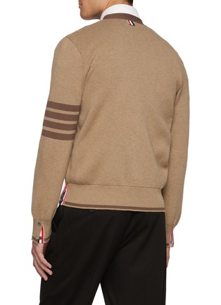 背面 - 点击放大 - THOM BROWNE - 4 Bar V-Neck Cotton Cardigan